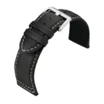 Eulit Regatta Sailcloth-Look Watch Strap (232) - Black/Grey