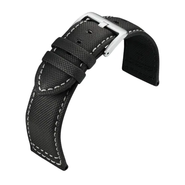 Eulit Regatta Sailcloth-Look Watch Strap (232) - Black/Grey