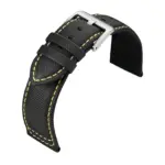 Eulit Regatta Sailcloth-Look Watch Strap (232) - Black/Yellow