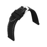 Eulit Silicone with Stitching Watch Strap (155) - Black