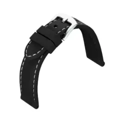 Eulit Silicone with Stitching Watch Strap (155) - Black