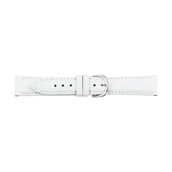 Pebro Crocodile Grain Watch Strap (737) - White