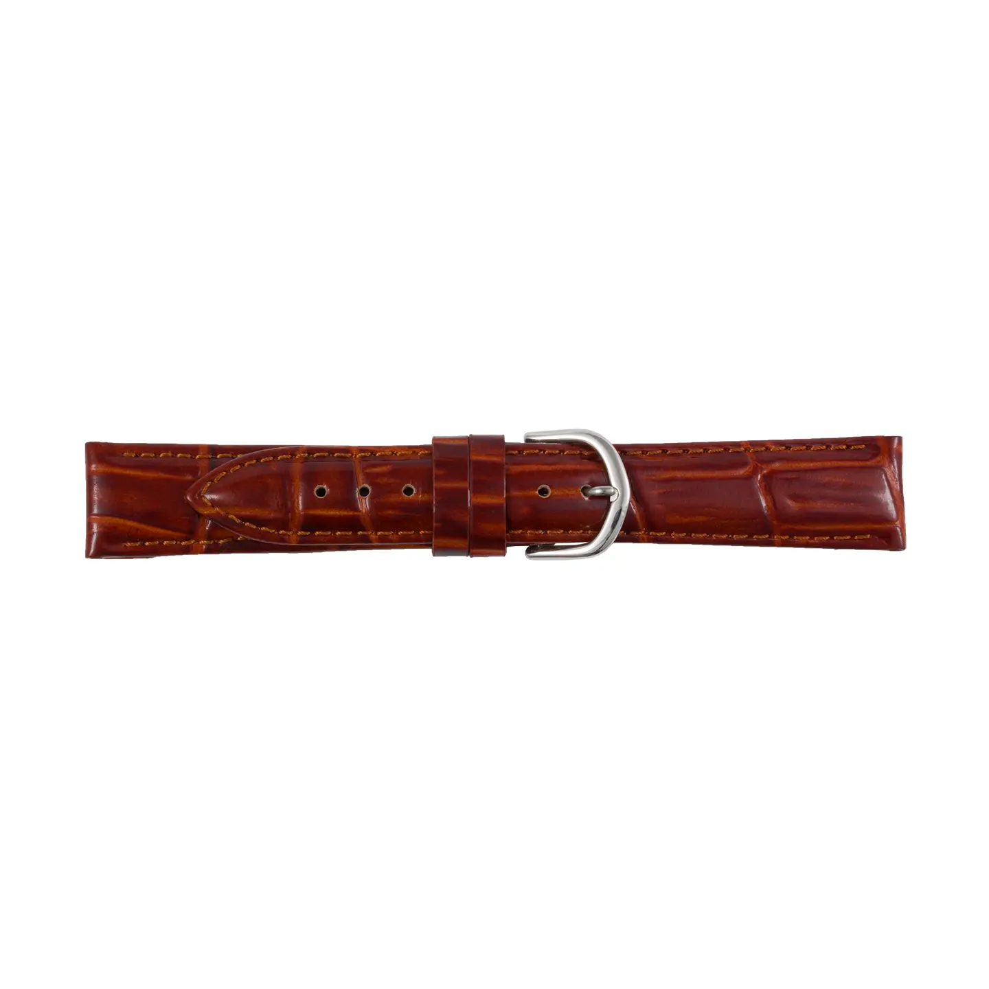 Pebro Crocodile Grain Watch Strap (787) - Brown
