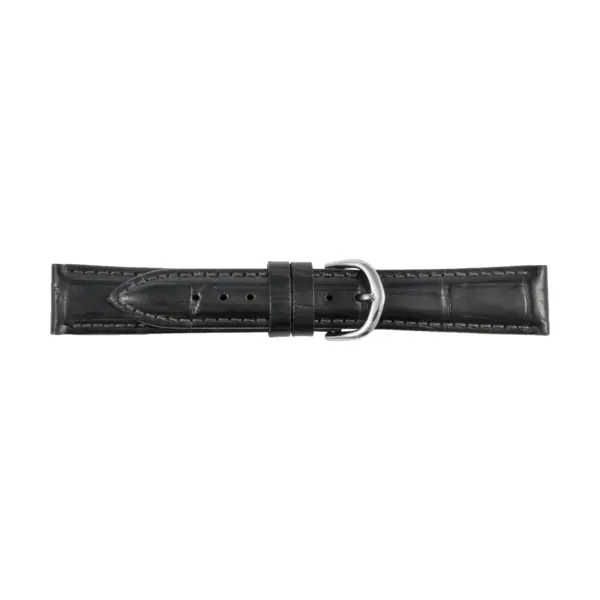 Pebro Crocodile Grain Watch Strap (789) - Black