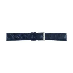 Pebro Crocodile Leather Watch Strap (071) - Dark Blue