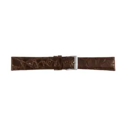 Pebro Crocodile Leather Watch Strap (081) - Dark Brown