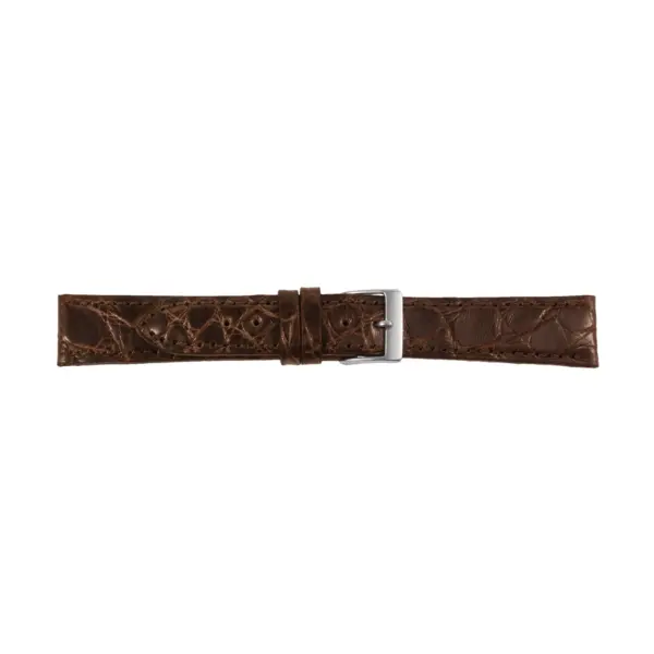 Pebro Crocodile Leather Watch Strap (081) - Dark Brown