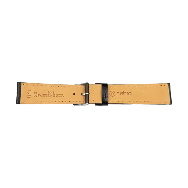 Pebro Italian Leather Watch Strap (1111) - Black - Image 2