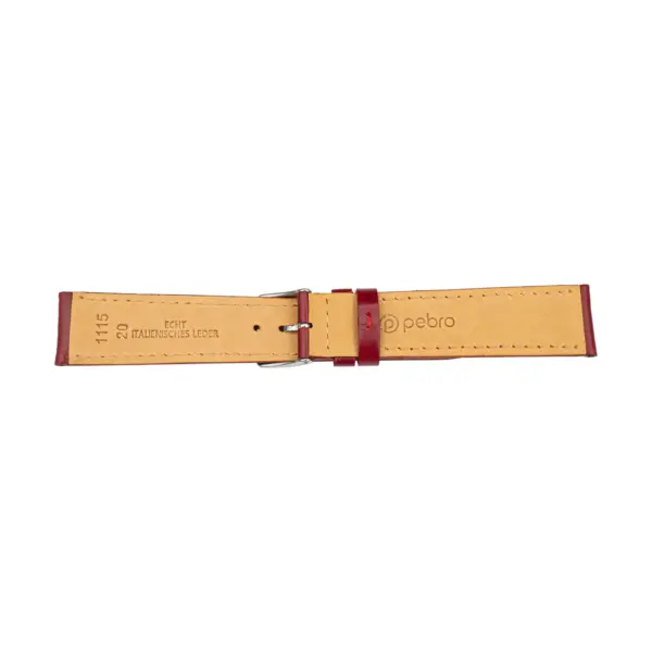 Pebro Italian Leather Watch Strap (1115) - Red - Image 2