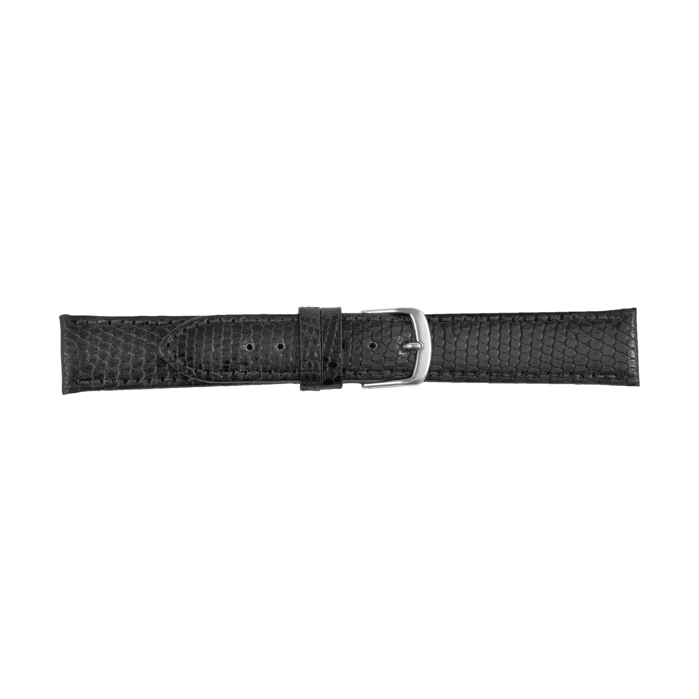 Pebro Lizard Leather Watch Strap (077) - Black