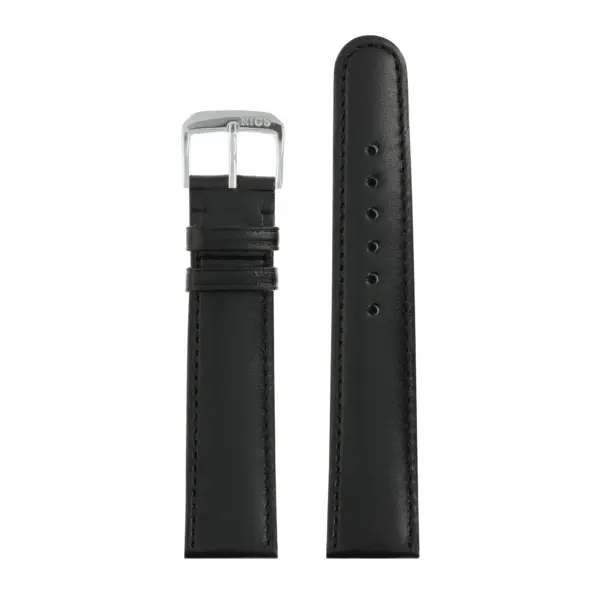 RIOS1931 Arizona - Saddle Leather Watch Strap (46) - Black - Image 2