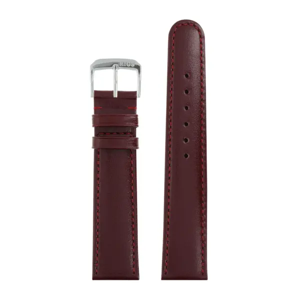 RIOS1931 Arizona - Saddle Leather Watch Strap (46) - Burgundy - Image 2