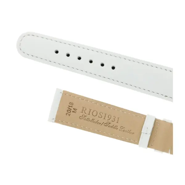 RIOS1931 Arizona - Saddle Leather Watch Strap (46) - White - Image 4