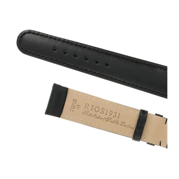 RIOS1931 Arizona - Saddle Leather Watch Strap (46S) - Black - Image 4