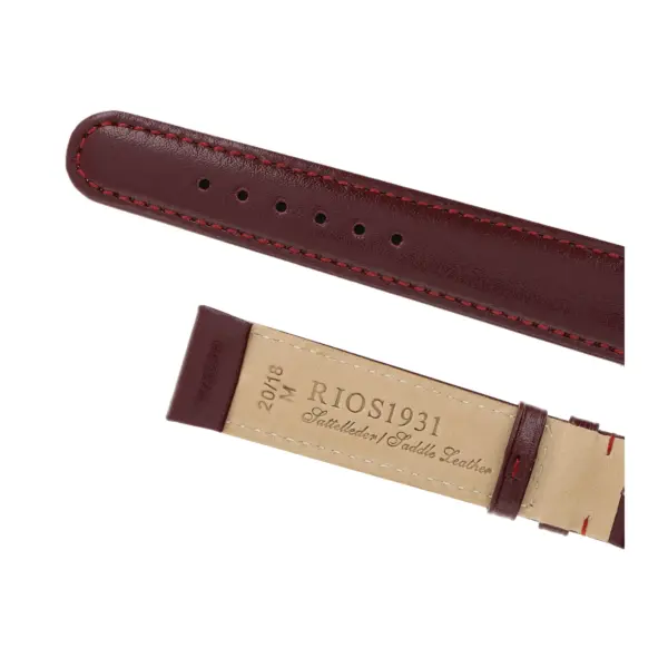 RIOS1931 Arizona - Saddle Leather Watch Strap (46S) - Burgundy - Image 4