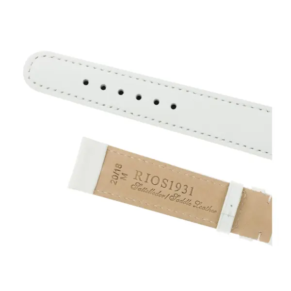 RIOS1931 Arizona - Saddle Leather Watch Strap (46S) - White - Image 4