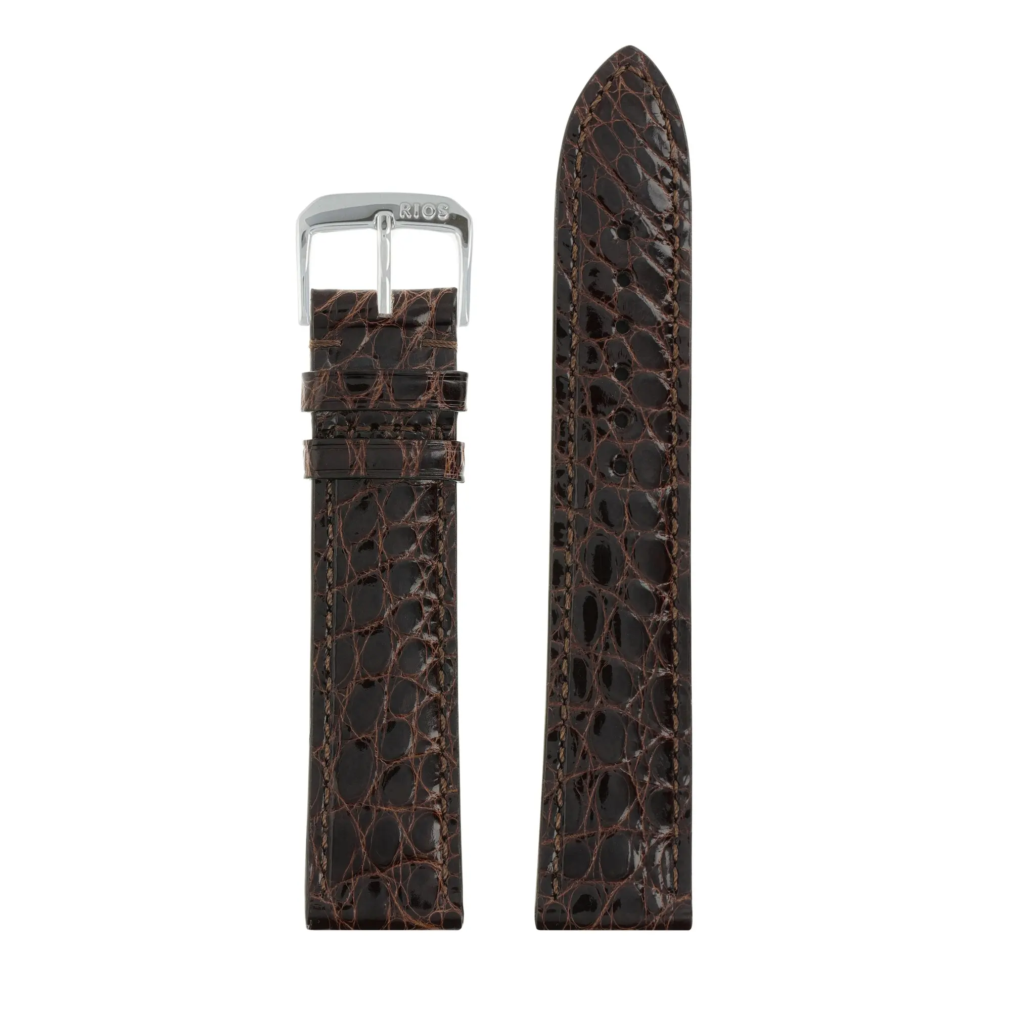 RIOS1931 Brilliant - Alligator Leather Watch Strap (245) - Mocha - Image 2