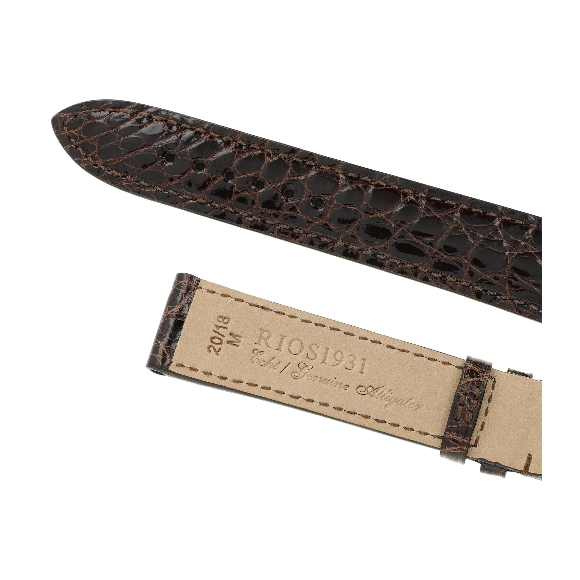 RIOS1931 Brilliant - Alligator Leather Watch Strap (245) - Mocha - Image 4
