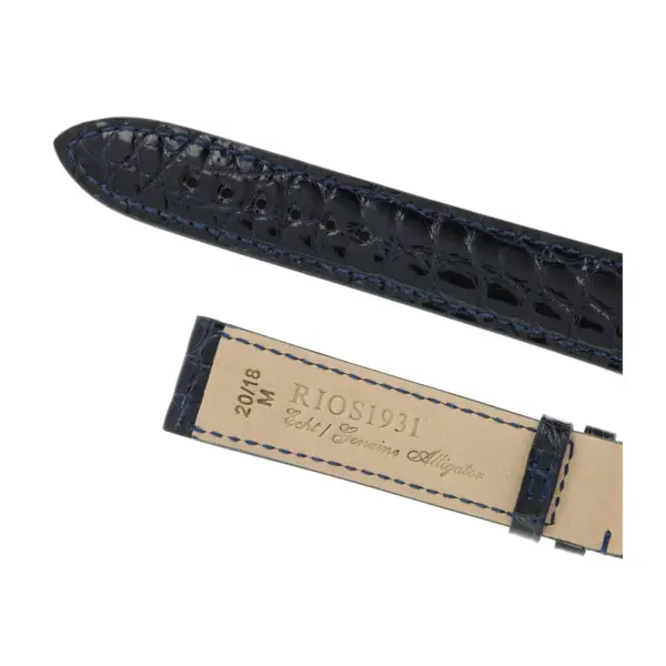 RIOS1931 Brilliant - Alligator Leather Watch Strap (245) - Ocean Blue - Image 4
