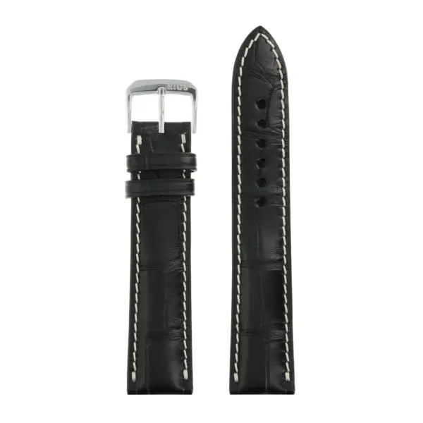 RIOS1931 Connoisseur - Alligator Leather Watch Strap (256) - Black - Image 2