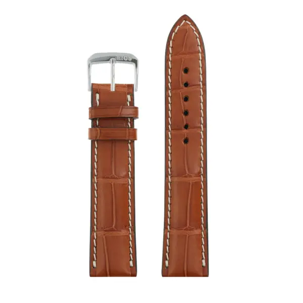 RIOS1931 Connoisseur - Alligator Leather Watch Strap (256) - Cognac - Image 2
