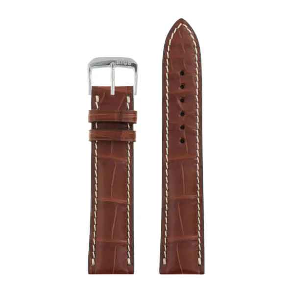 RIOS1931 Connoisseur - Alligator Leather Watch Strap (256) - Mahogany - Image 2
