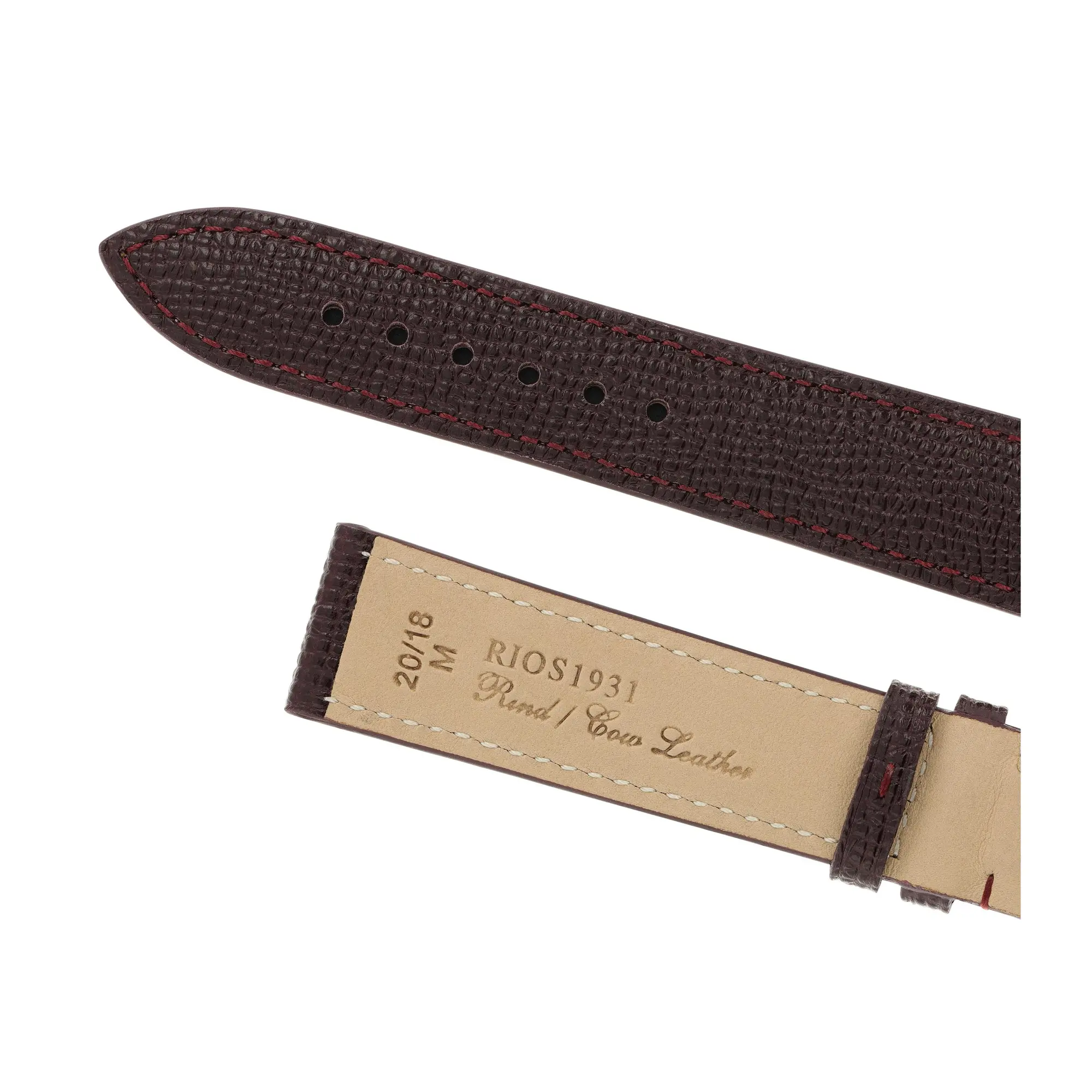 RIOS1931 French - Cowhide Watch Strap (45) - Burgundy - Image 4