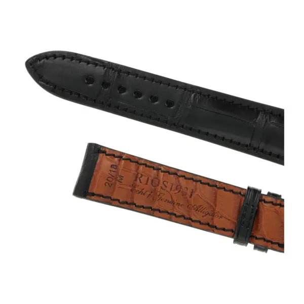 RIOS1931 Monarch - Alligator Leather Watch Strap (266) - Black - Image 4