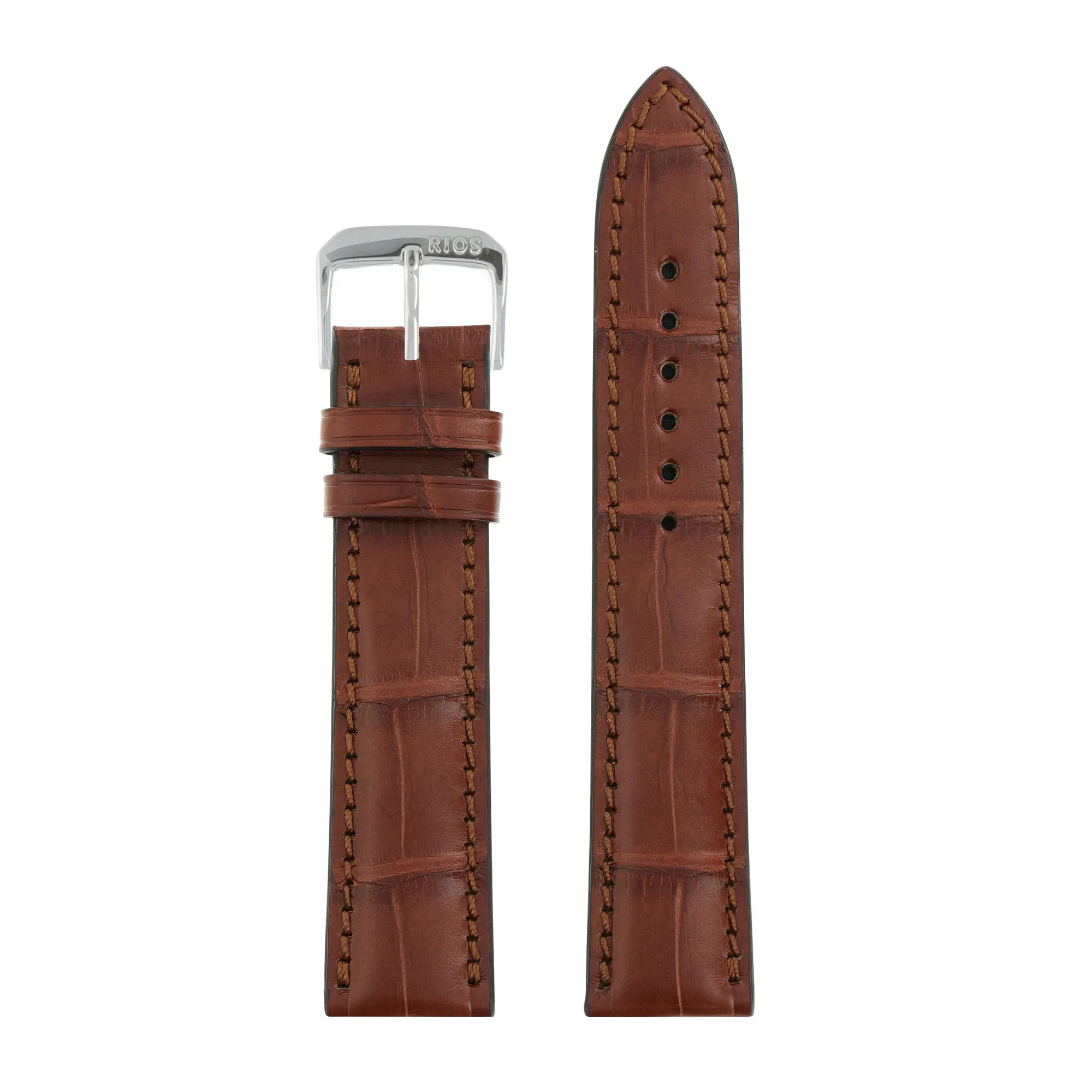 RIOS1931 Monarch - Alligator Leather Watch Strap (266) - Mahogany - Image 2