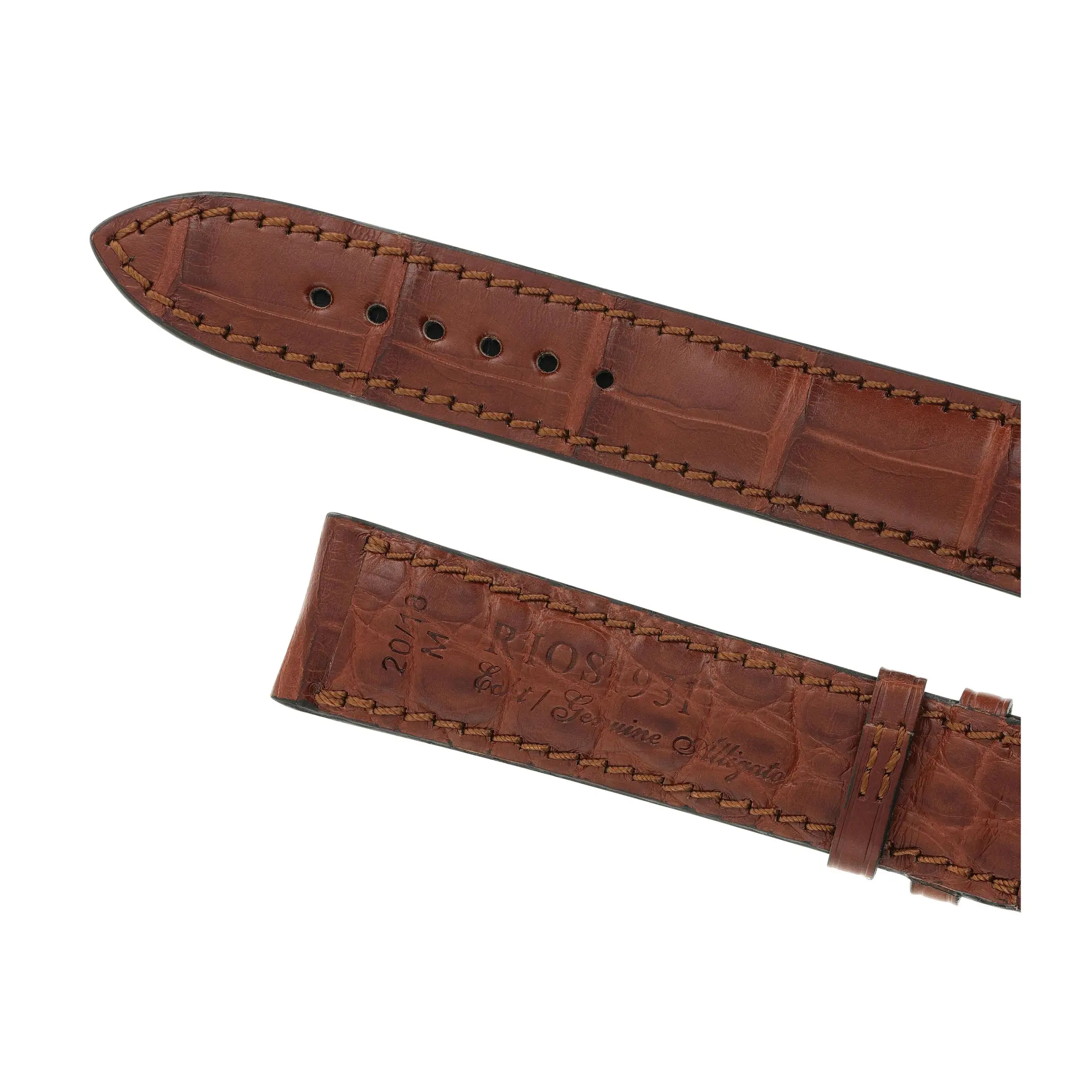 RIOS1931 Monarch - Alligator Leather Watch Strap (266) - Mahogany - Image 4