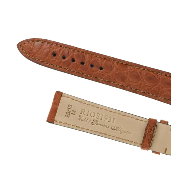 RIOS1931 Prestige - Alligator Leather Watch Strap (244) - Cognac - Image 4