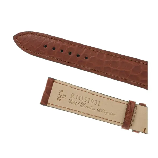 RIOS1931 Prestige - Alligator Leather Watch Strap (244) - Mahogany - Image 4