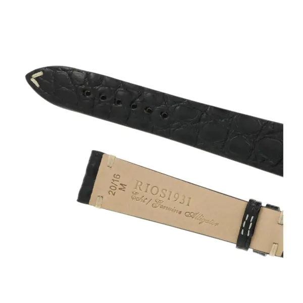 RIOS1931 Royal - Alligator Leather Watch Strap (241) - Black - Image 4