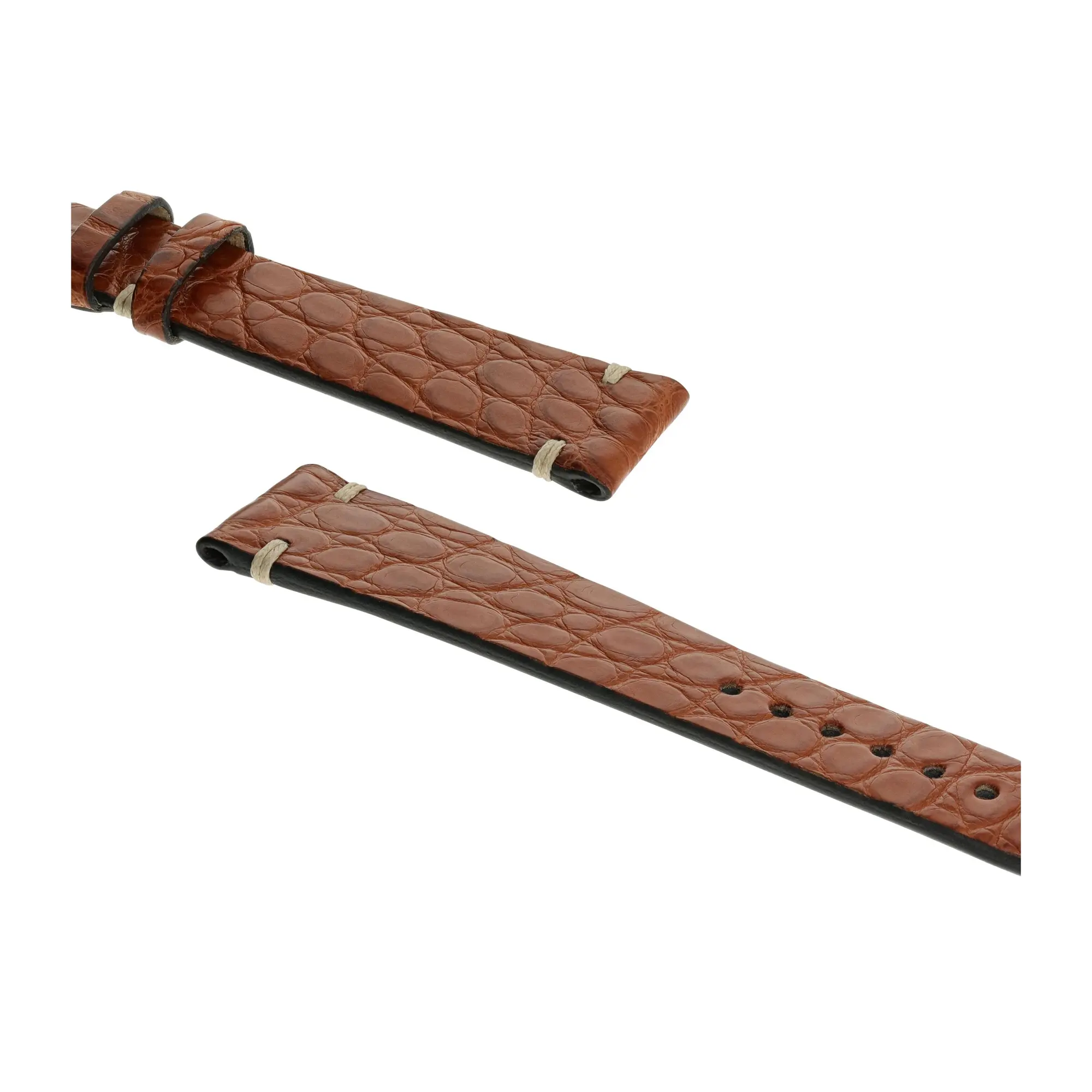 RIOS1931 Royal - Alligator Leather Watch Strap (241) - Cognac - Image 3