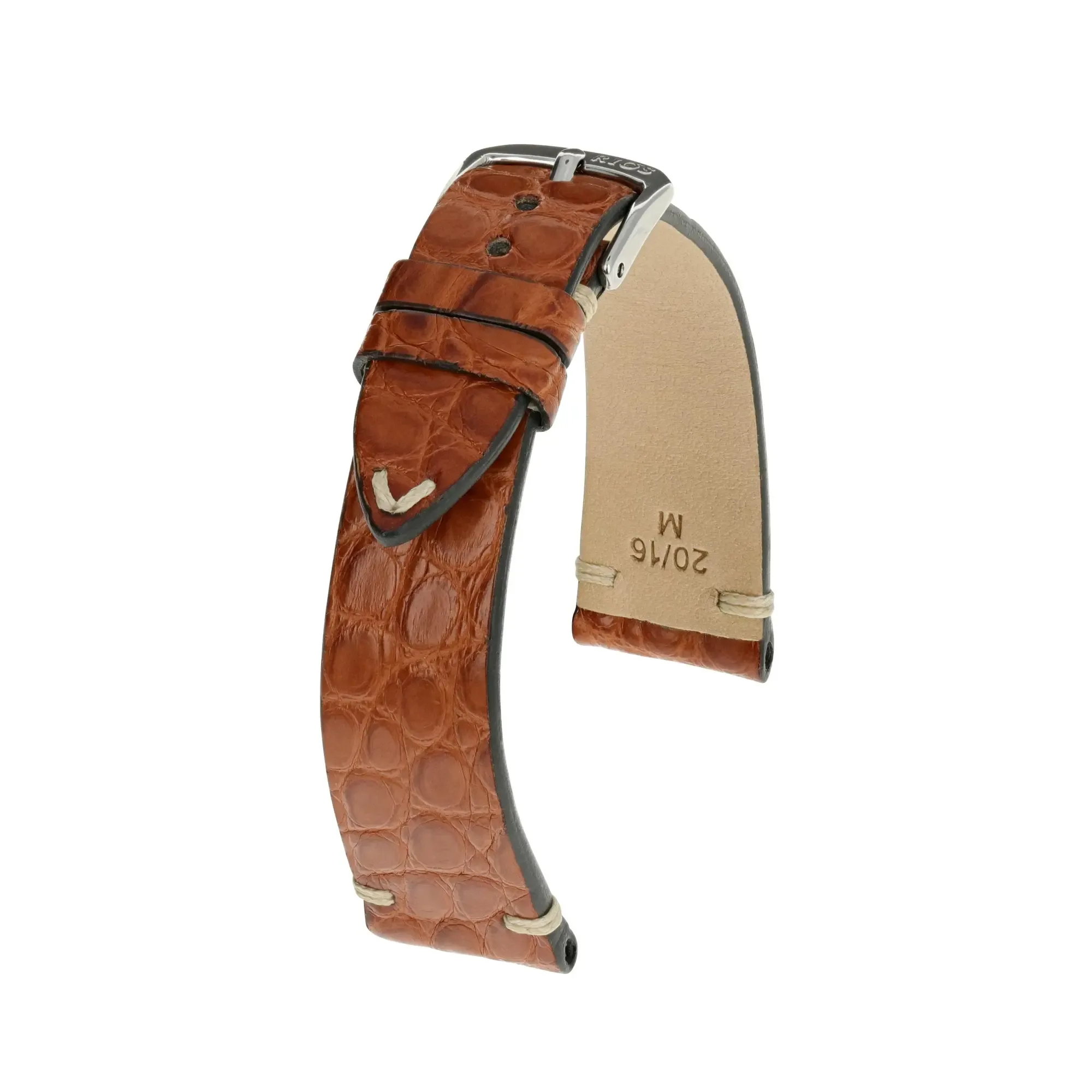 RIOS1931 Royal - Alligator Leather Watch Strap (241) - Cognac