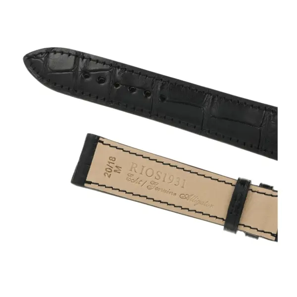 RIOS1931 Senator - Alligator Leather Watch Strap (272) - Black - Image 4