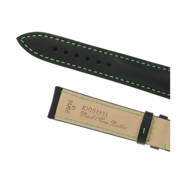 RIOS1931 Smart - Cowhide Watch Strap (44) - Black/Apple Green - Image 4