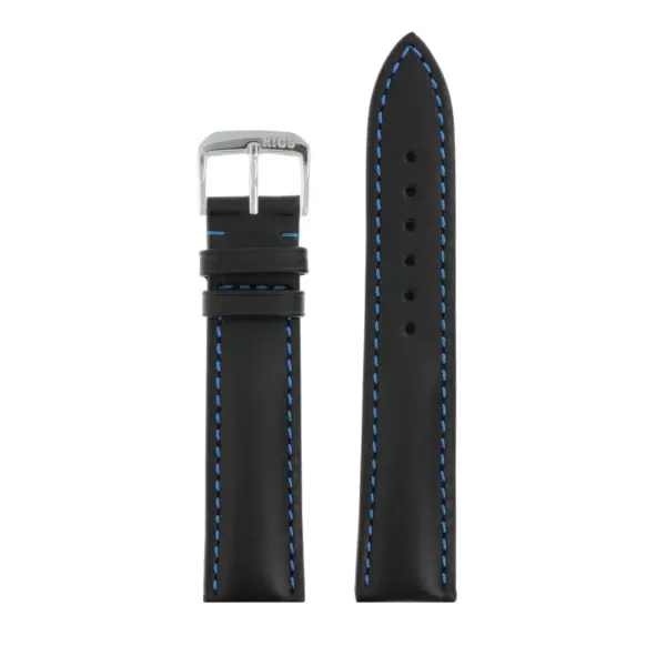 RIOS1931 Smart - Cowhide Watch Strap (44) - Black/Royal Blue - Image 2