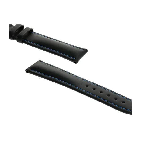 RIOS1931 Smart - Cowhide Watch Strap (44) - Black/Royal Blue - Image 3
