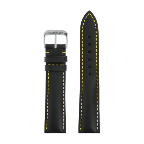 RIOS1931 Smart - Cowhide Watch Strap (44) - Black/Yellow - Image 2