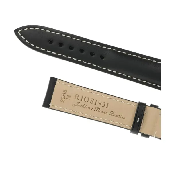 RIOS1931 St. Petersburg - Russia Leather Watch Strap (201) - Black - Image 4