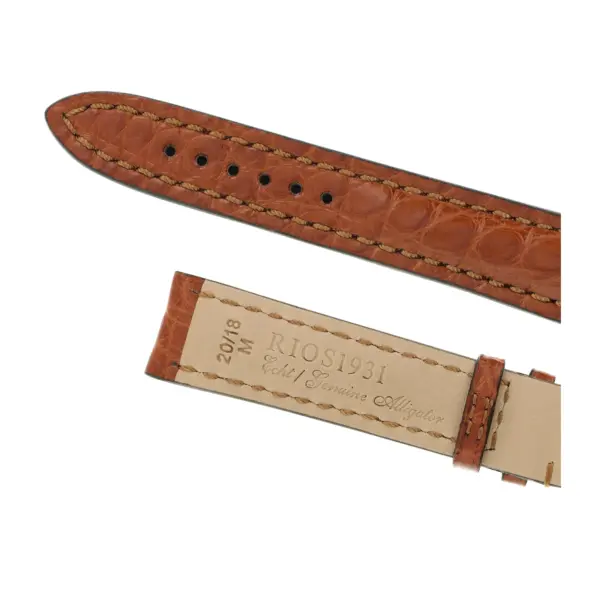 RIOS1931 Superior - Alligator Leather Watch Strap (252) - Cognac - Image 4