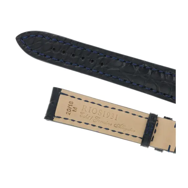 RIOS1931 Superior - Alligator Leather Watch Strap (252) - Ocean Blue - Image 4