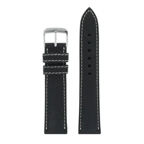RIOS1931 Weilheim - Organic Leather Watch Strap (429) - Black