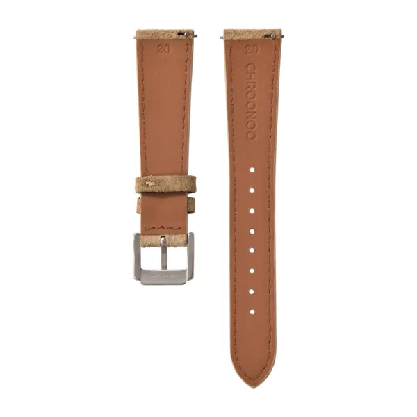 CHROONOO Suede Leather Watch Strap - Beige - Image 2