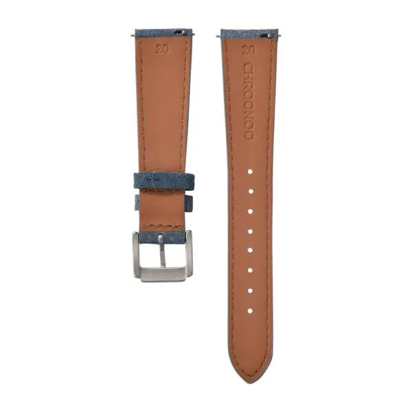 CHROONOO Suede Leather Watch Strap - Blue - Image 2