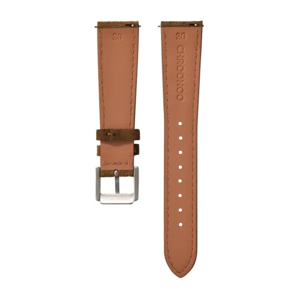CHROONOO Suede Leather Watch Strap - Brown - Image 2