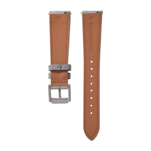 CHROONOO Suede Leather Watch Strap - Grey - Image 2