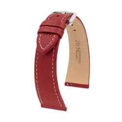 HIRSCH Bologna - Leather Watch Strap - Burgundy
