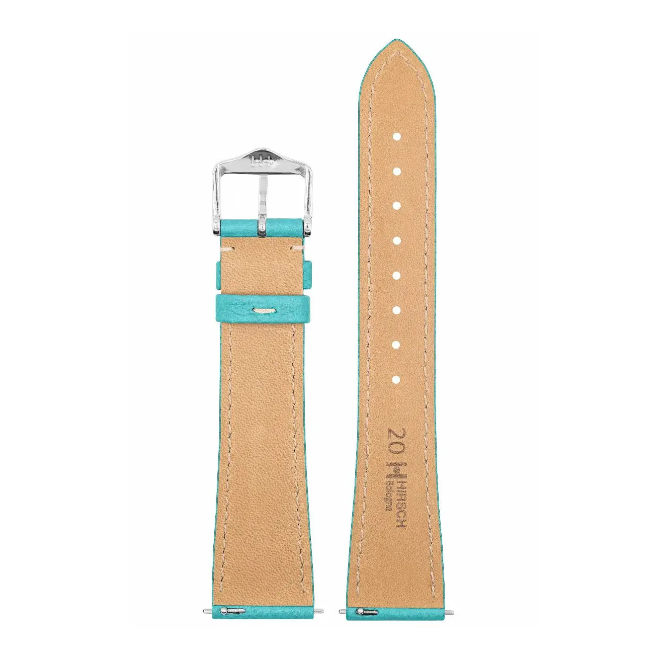 HIRSCH Bologna - Leather Watch Strap - Turquoise - Image 3